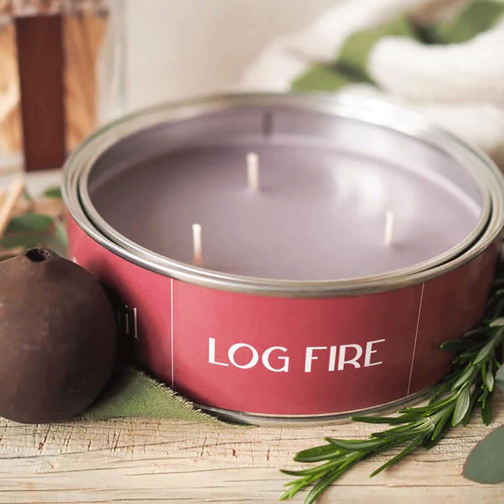 Pintail Candles Log Fire Triple Wick Tin Candle Extra Image 3